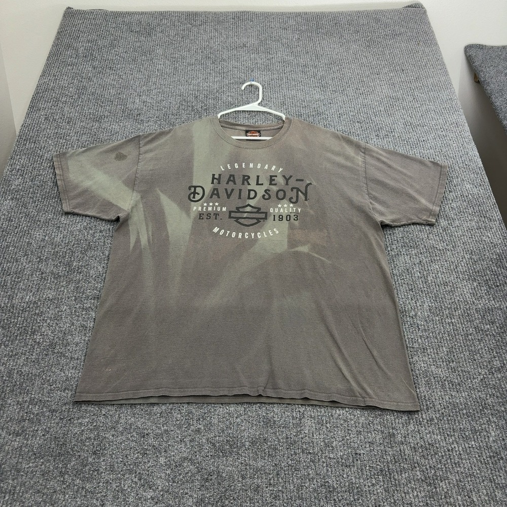 Harley Davidson T-Shirt Mens 2XL Gray Cotton Route 66‎ Tulsa Graphic Biker Style